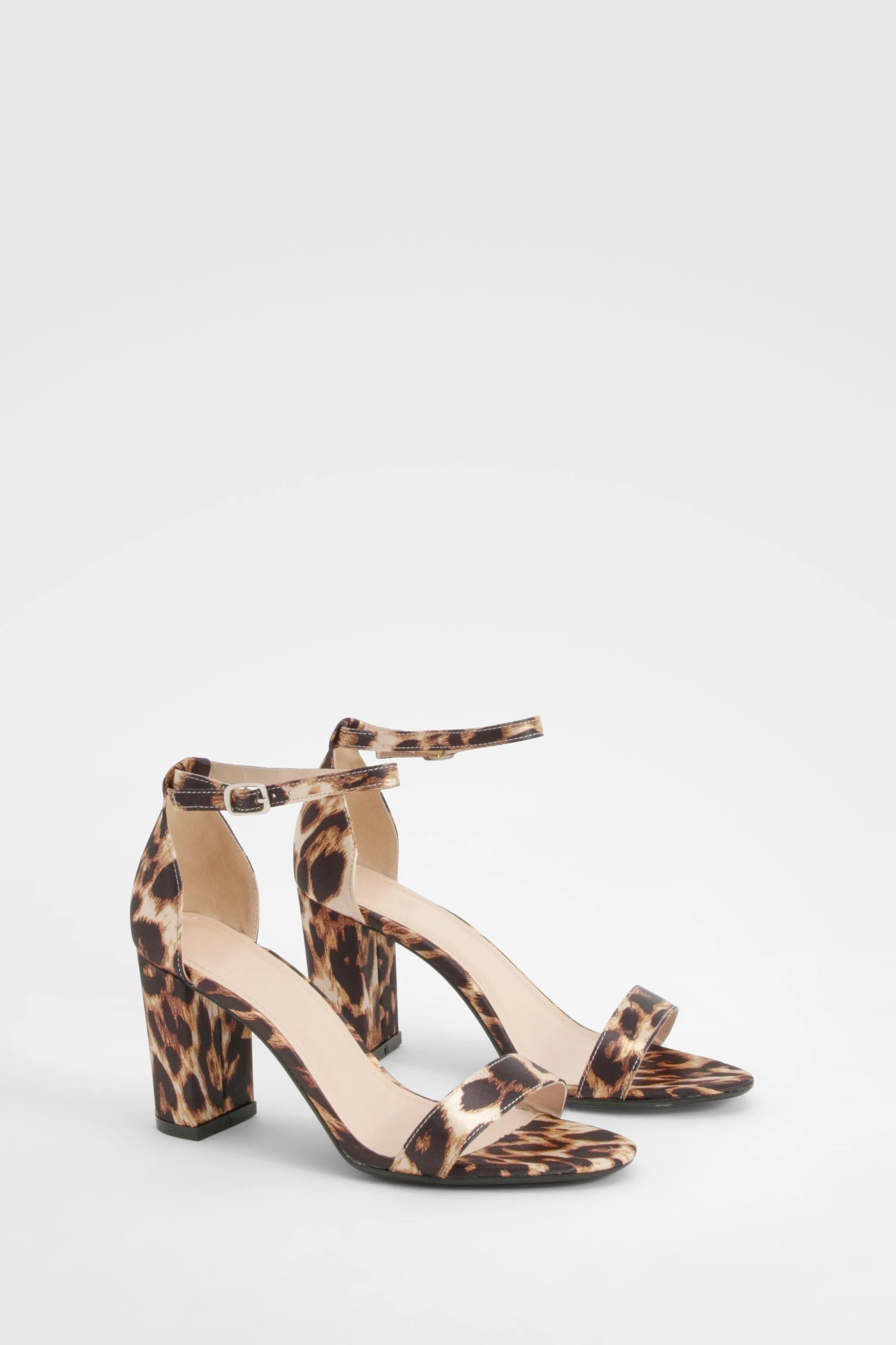 Leopard Print Chunky Heel Sandals