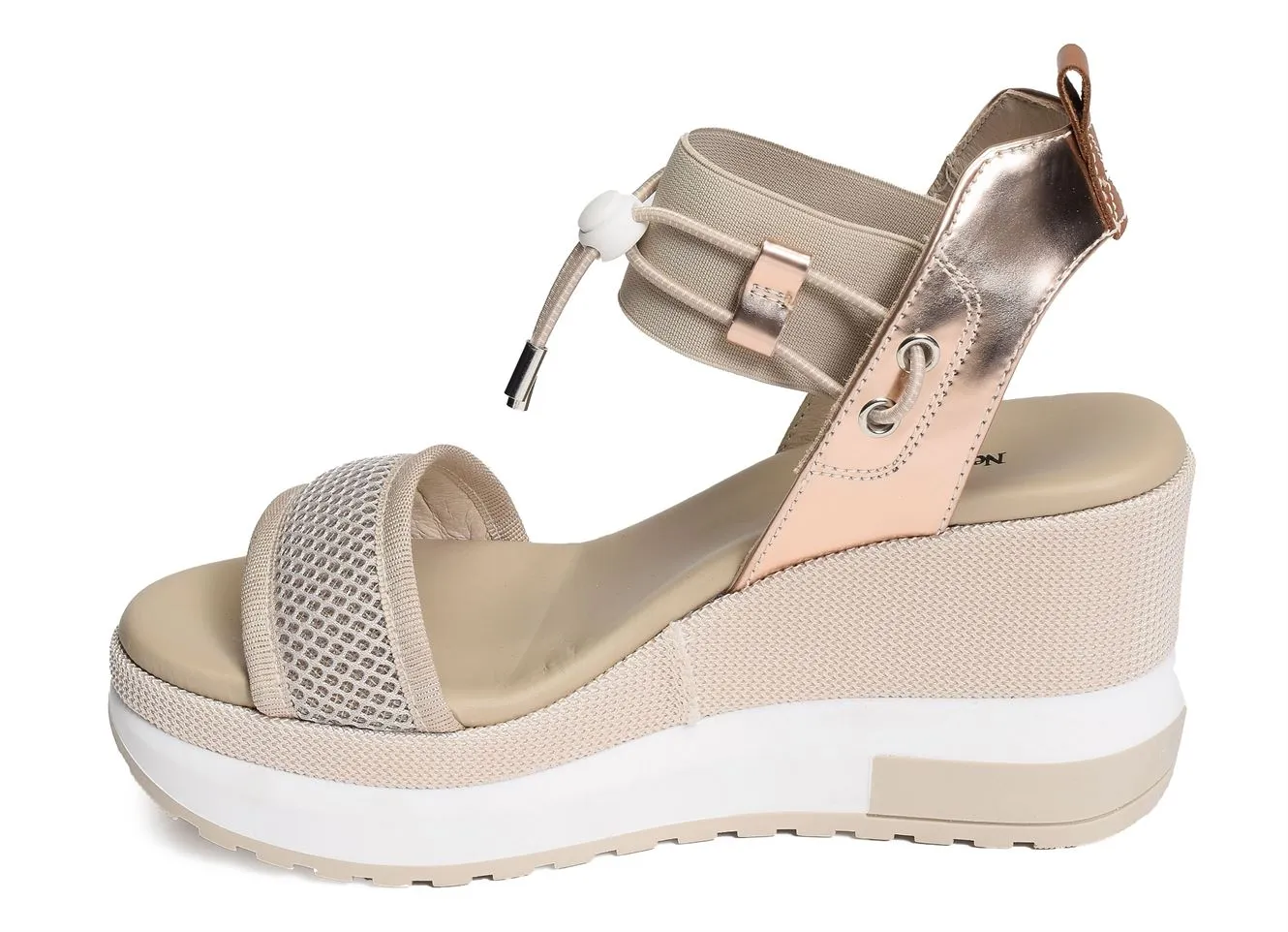 Nerogiardini 07750 Beige Bronze Wedge Sandals