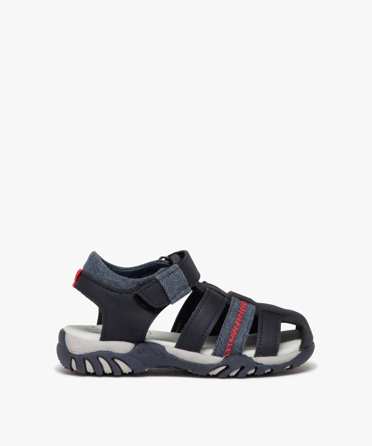 Denim Style Blue Strap Boys' Sandals with Velcro