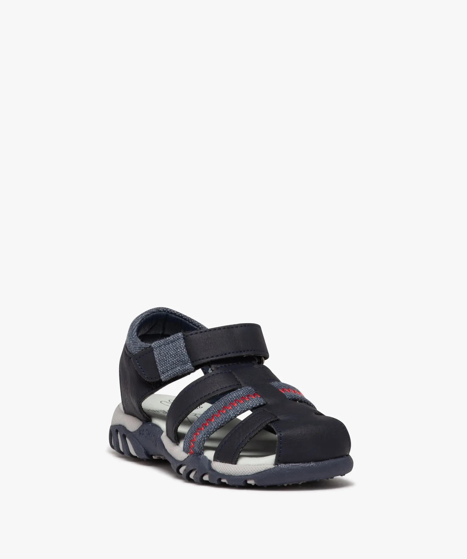 Denim Style Blue Strap Boys' Sandals with Velcro