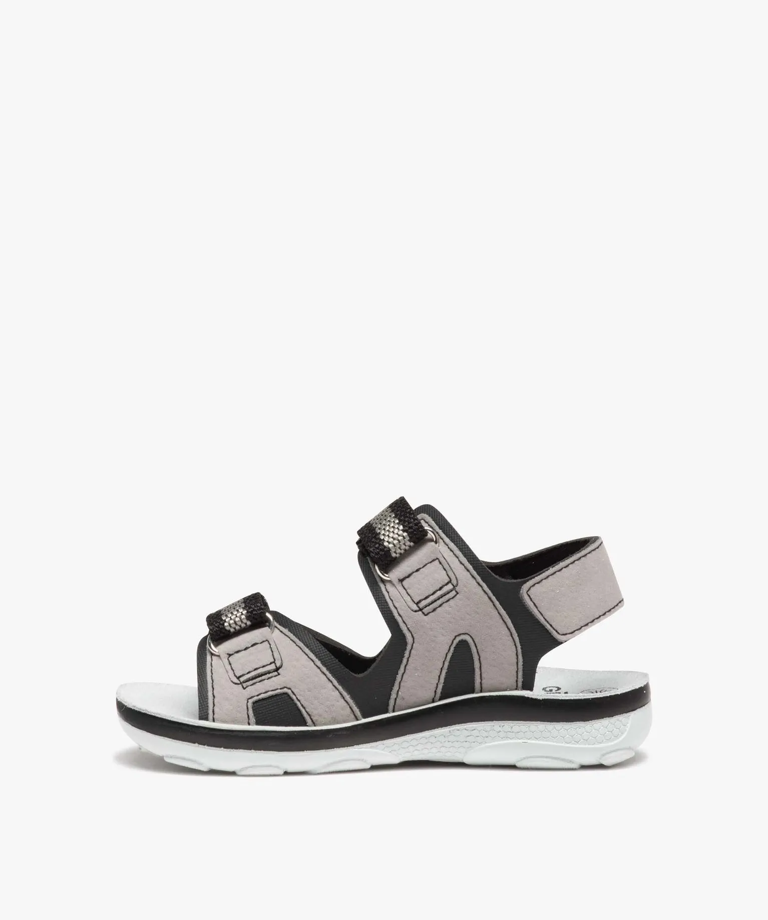 Black fabric boy's two-tone sandals with Velcro straps - sandals and open-toe shoes.