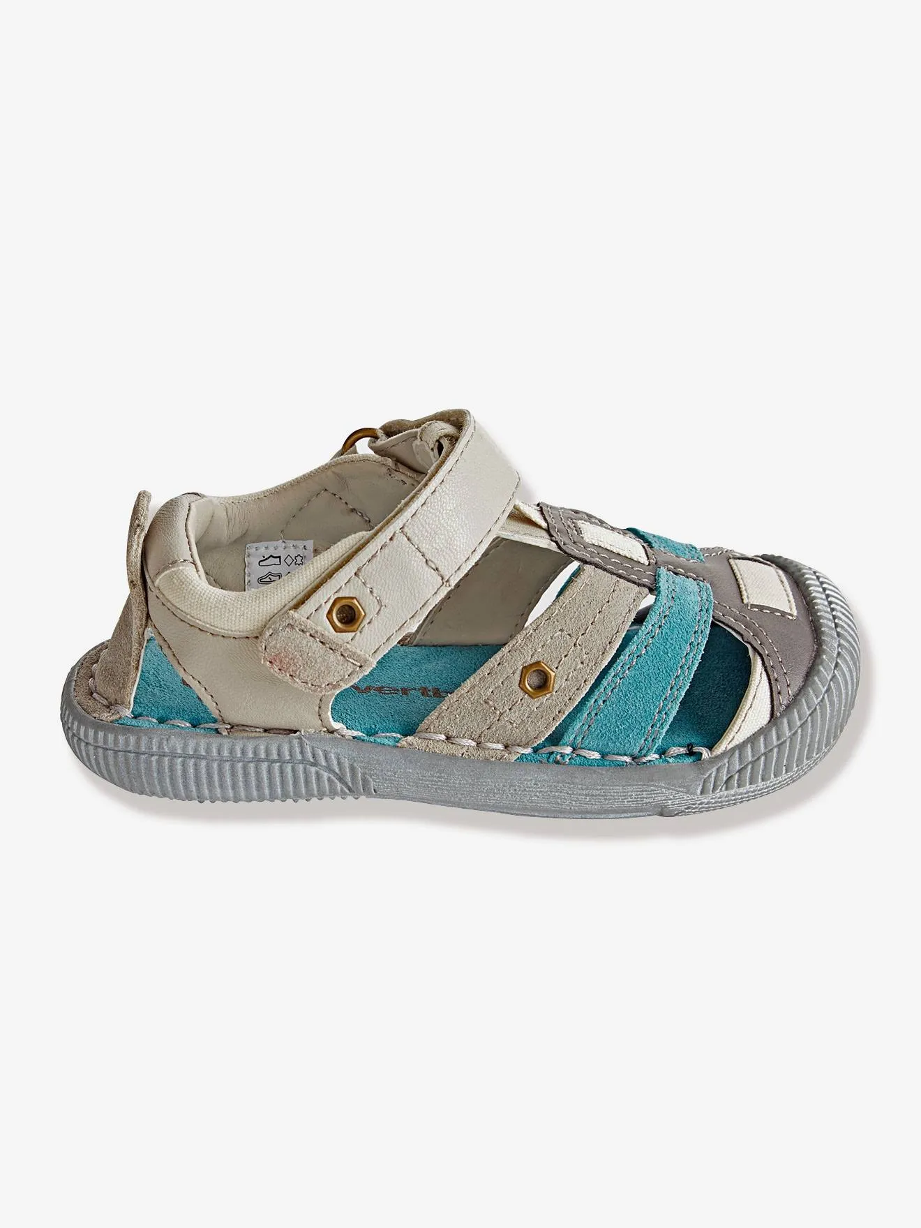 Boys' grey school sandals - Vertbaudet