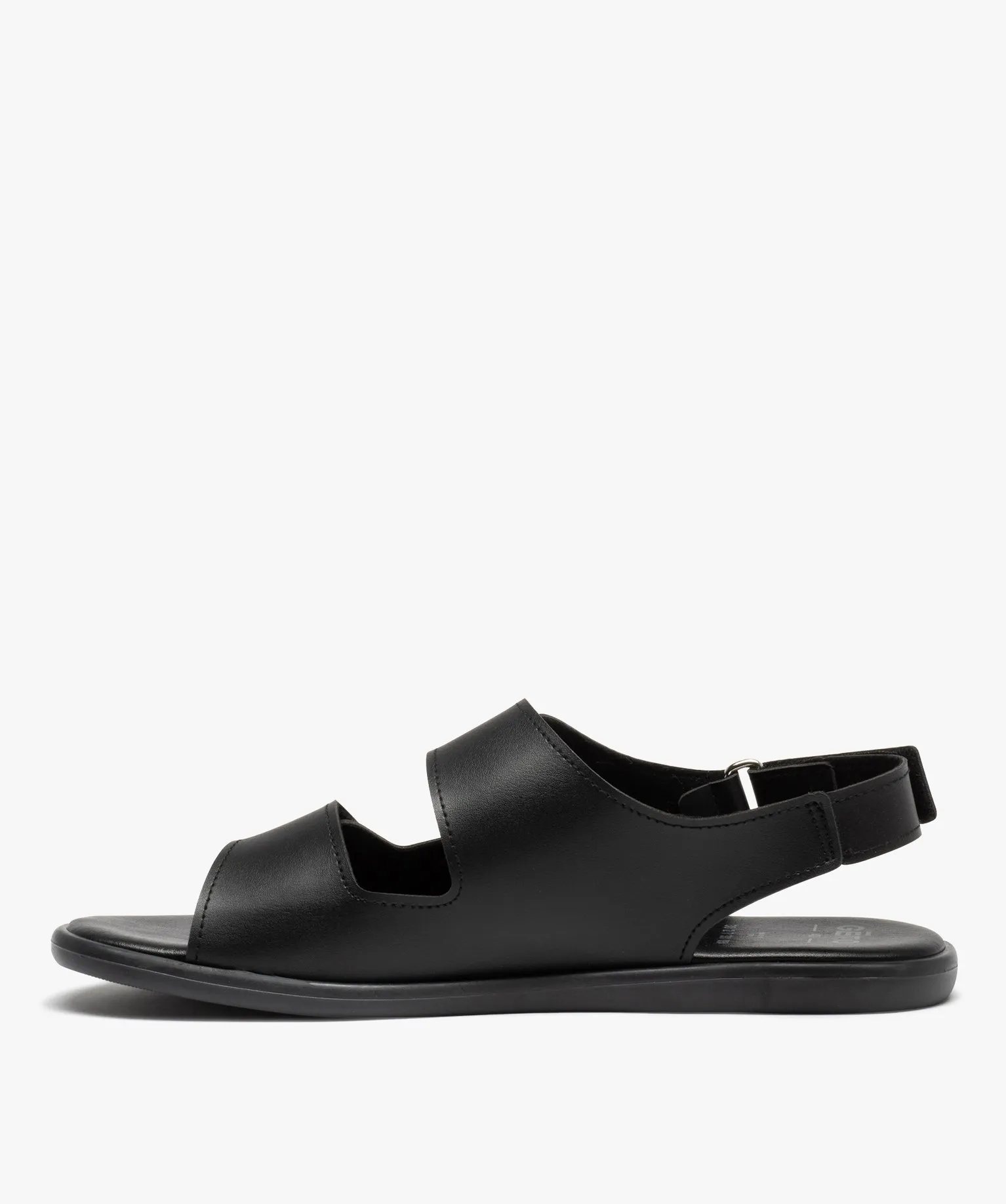 Comfortable men's black sandals with bright straps and velcro fastening - sandals and open-toe shoes.