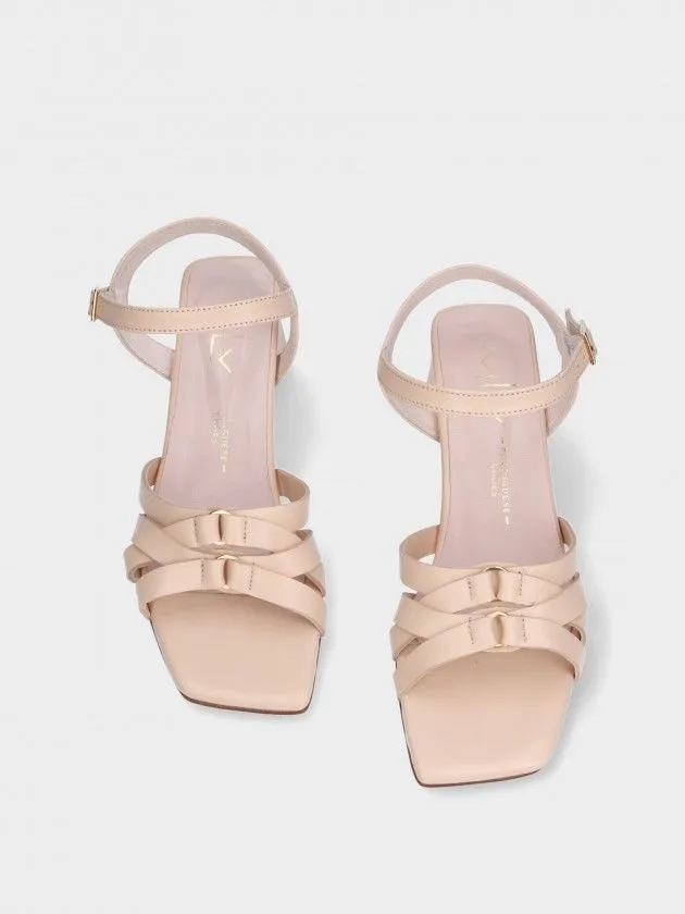 Nude Mid Heel Sandals Carla 02