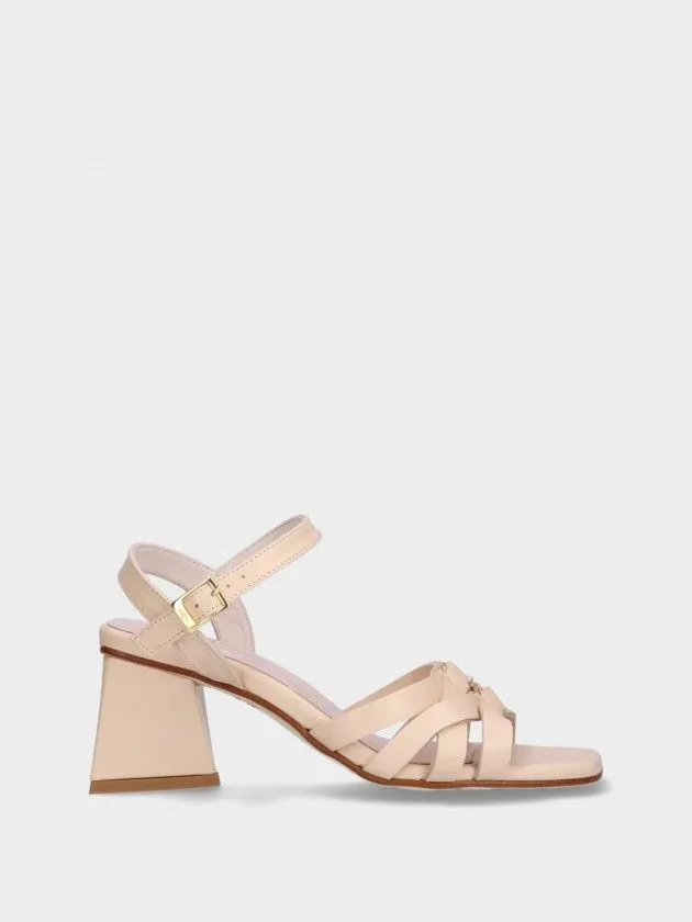 Nude Mid Heel Sandals Carla 02