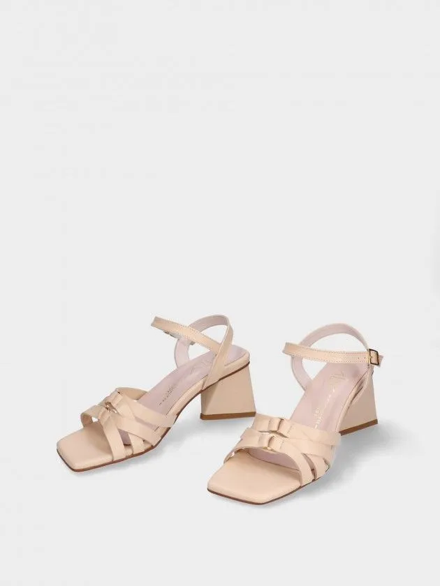 Nude Mid Heel Sandals Carla 02