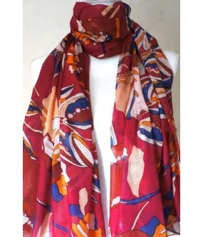 Santaia Rose Raspberry Scarf, Dolce Vita Spirit Big Petal Flowers