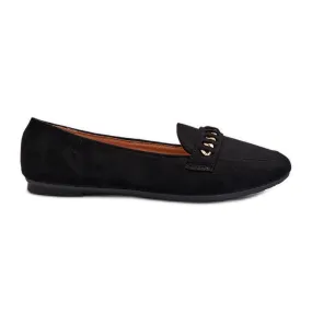 Shiny Chain Women's Moccasins, Black Aredilla.