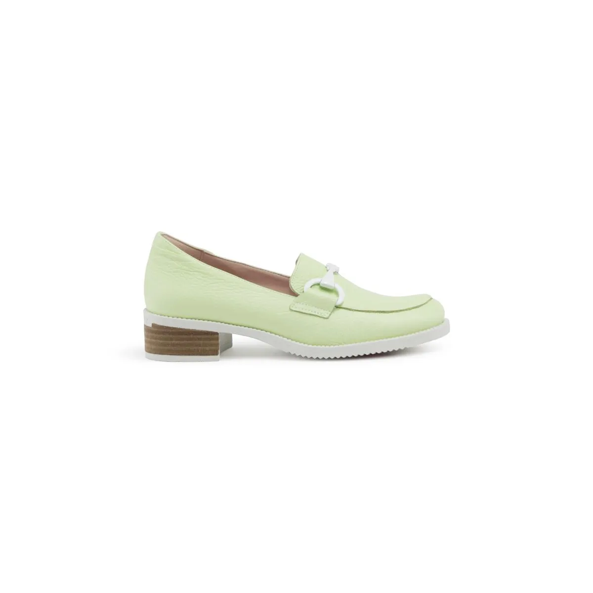 Square Heel Green Moccasins