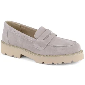 Suede leather taupe women's moccasins Filippo DP6090 beige