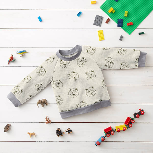 Light Beige/Olive Bear Gratté Sweatshirt