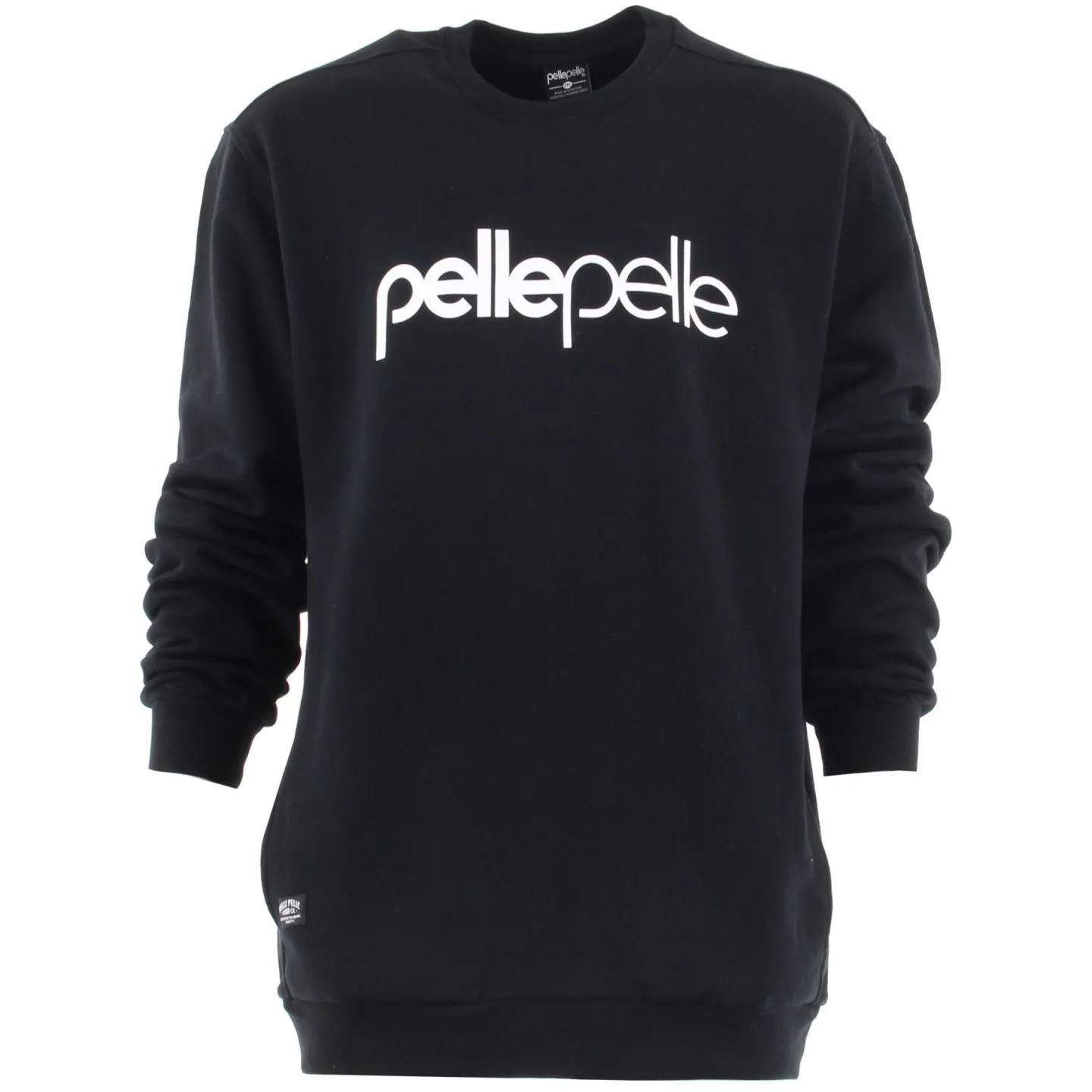 Plus Size Black Round Neck Sweatshirt by Pelle Pelle - Men's Collection