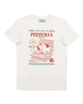 Pizzeria T-shirt - Pizzaiolo and Cat Drawing