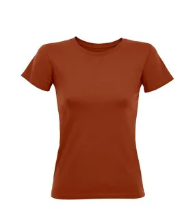 Brown women's regent t-shirt by SOLS.