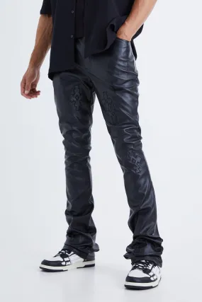 Tall Faux Leather Pants with Patches