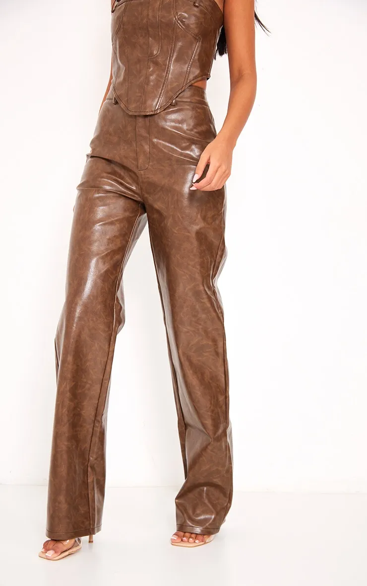 Brown straight-leg washed jeans for tall women