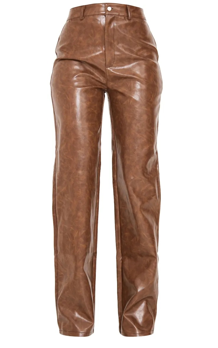 Brown straight-leg washed jeans for tall women