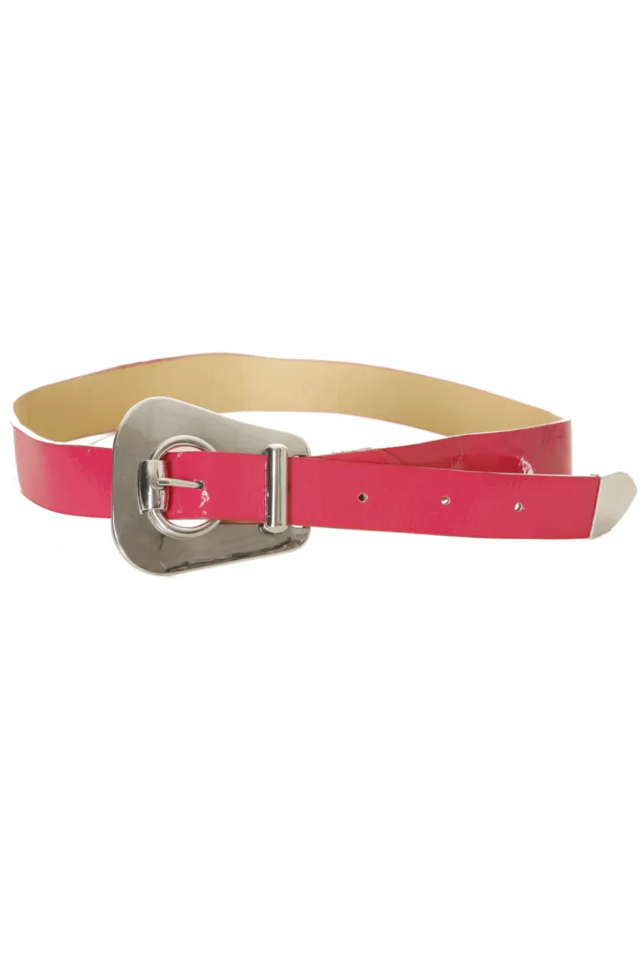 Thin fuchsia belt, fancy buckle. 56-0255.