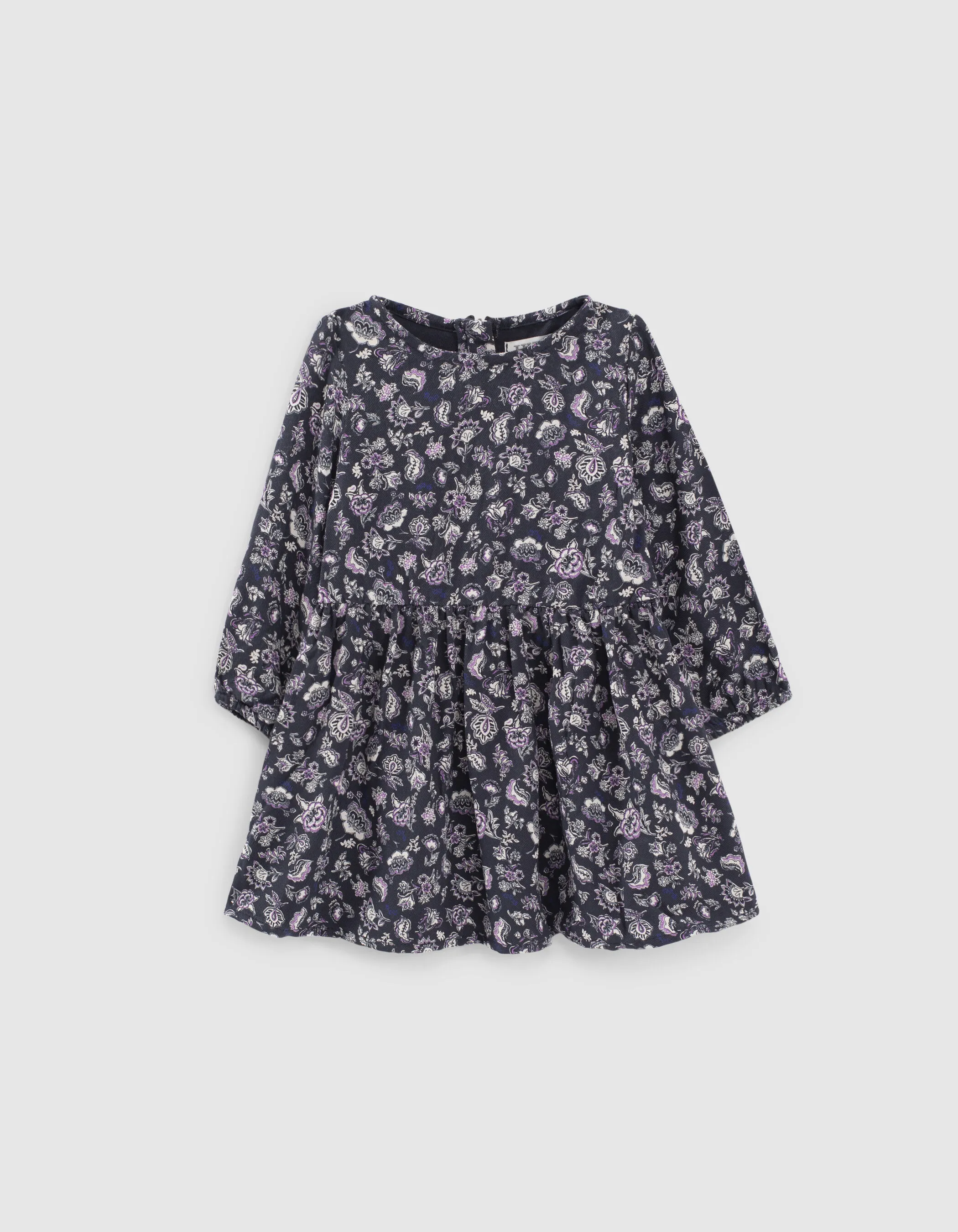 Two-in-One Navy Dress with Baby Girl Cardigan Sweatshirt