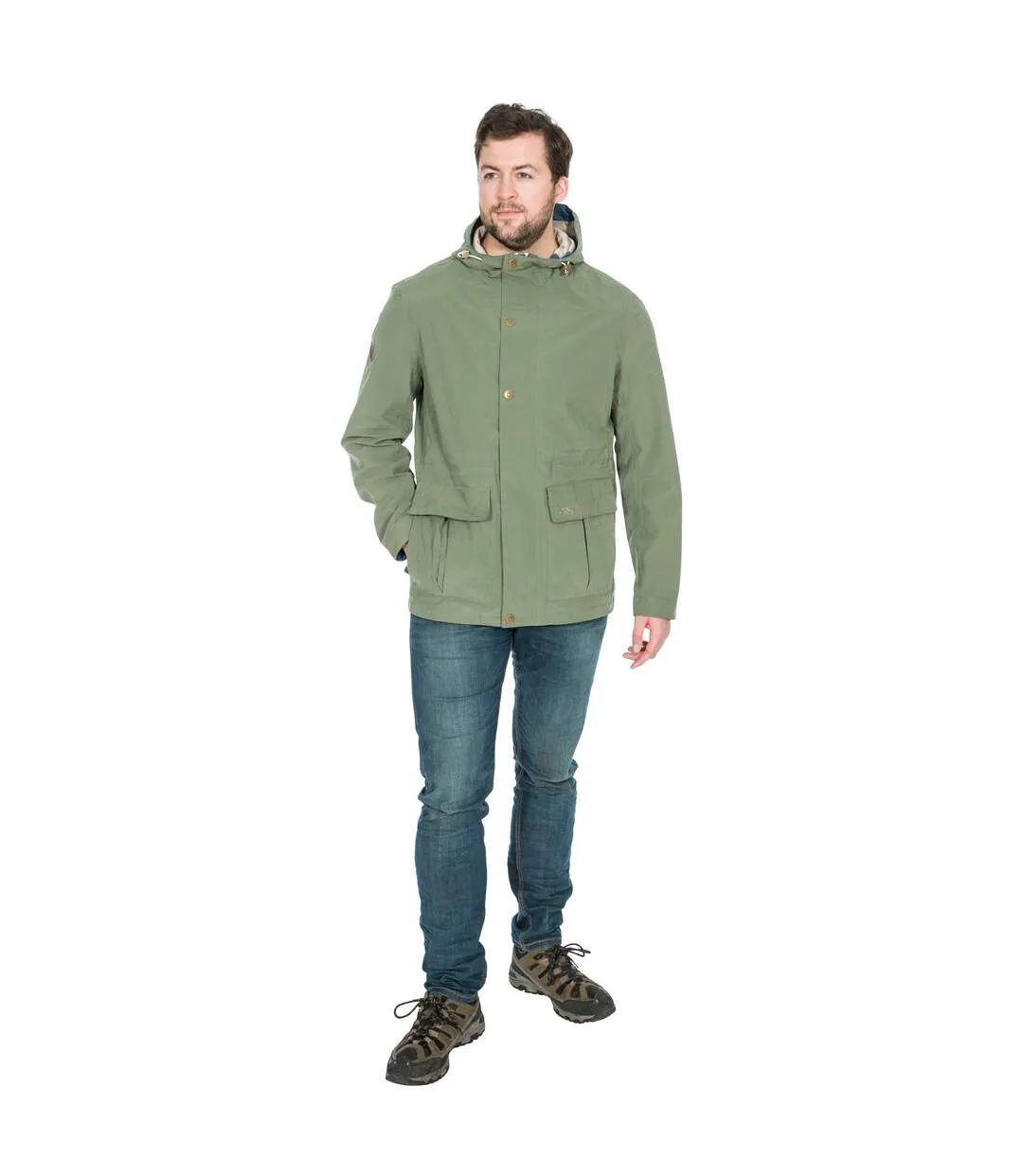 Trespass Navy Blue Men's Waterproof Riverbank Jacket.