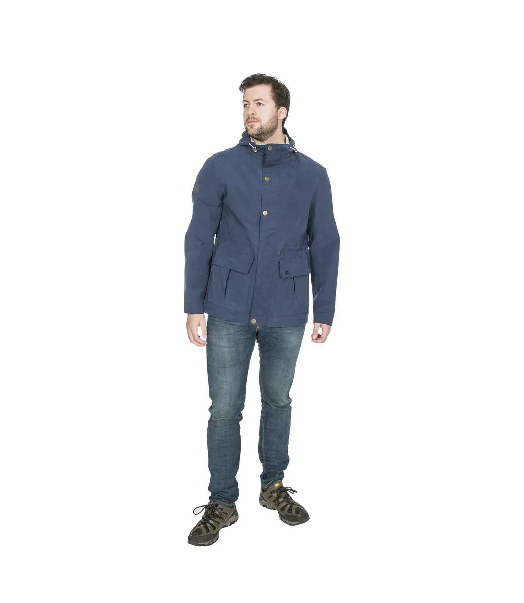 Trespass Navy Blue Men's Waterproof Riverbank Jacket.