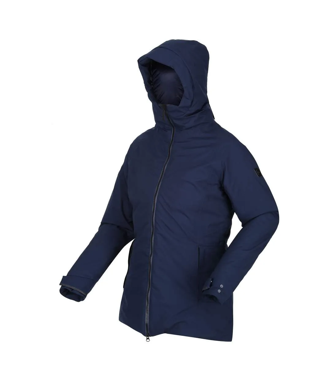 Regatta women's navy blue waterproof jacket.