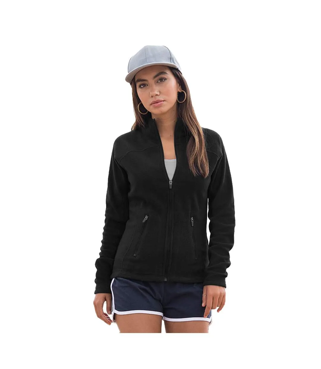 Women's black anti-pill fleece jacket Skinny Fit