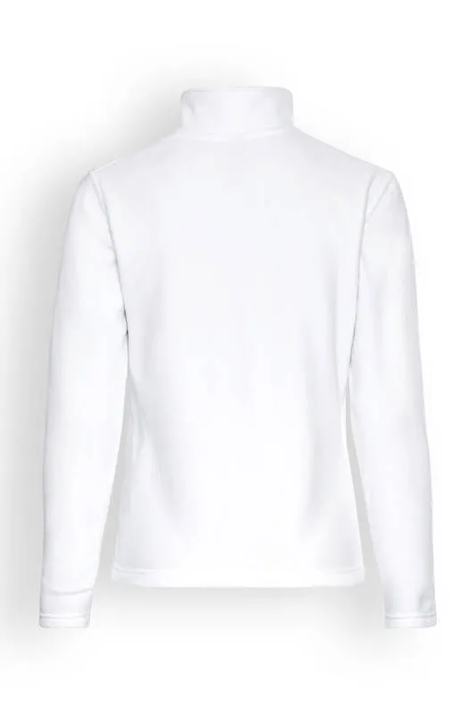 Women's Fleece Jacket - Zip-Up - White High Neck