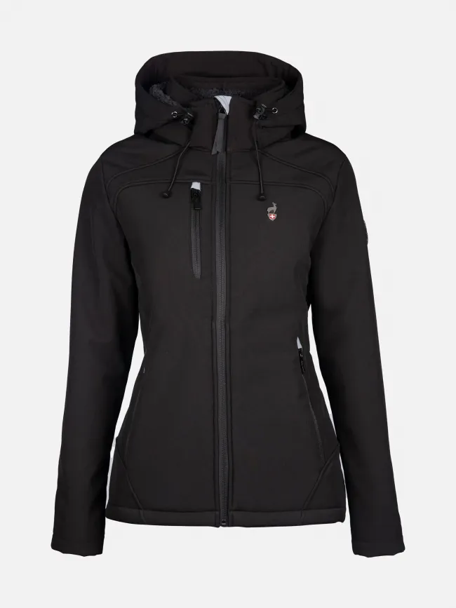 Technical black softshell jacket women - Aulp | wimod