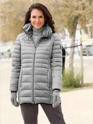 Warm Padded Shiny Lightweight High Neck Puffer Jacket