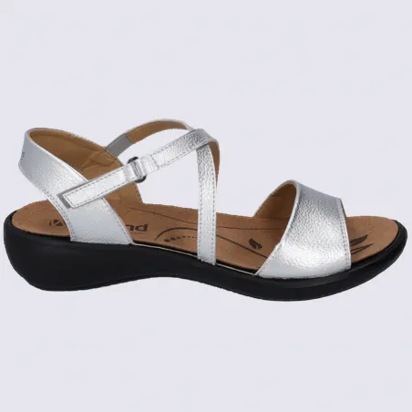 Westland by Josef Seibel Silver Leather Women's Trendy Sandals | Igert Shoes & Leather Goods.