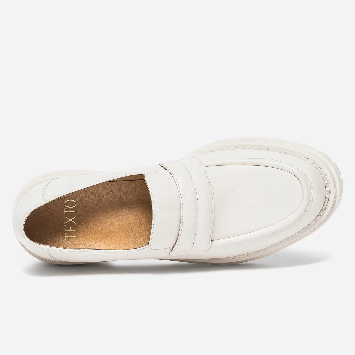 White Leather Crimped Moccasin - Women's Slippers | ERAM