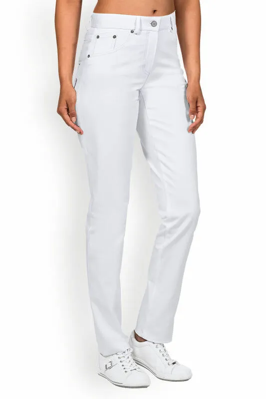 White Long Size Women's 5-Pocket Pants