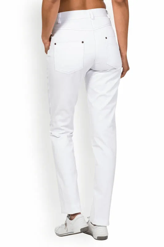 White Long Size Women's 5-Pocket Pants