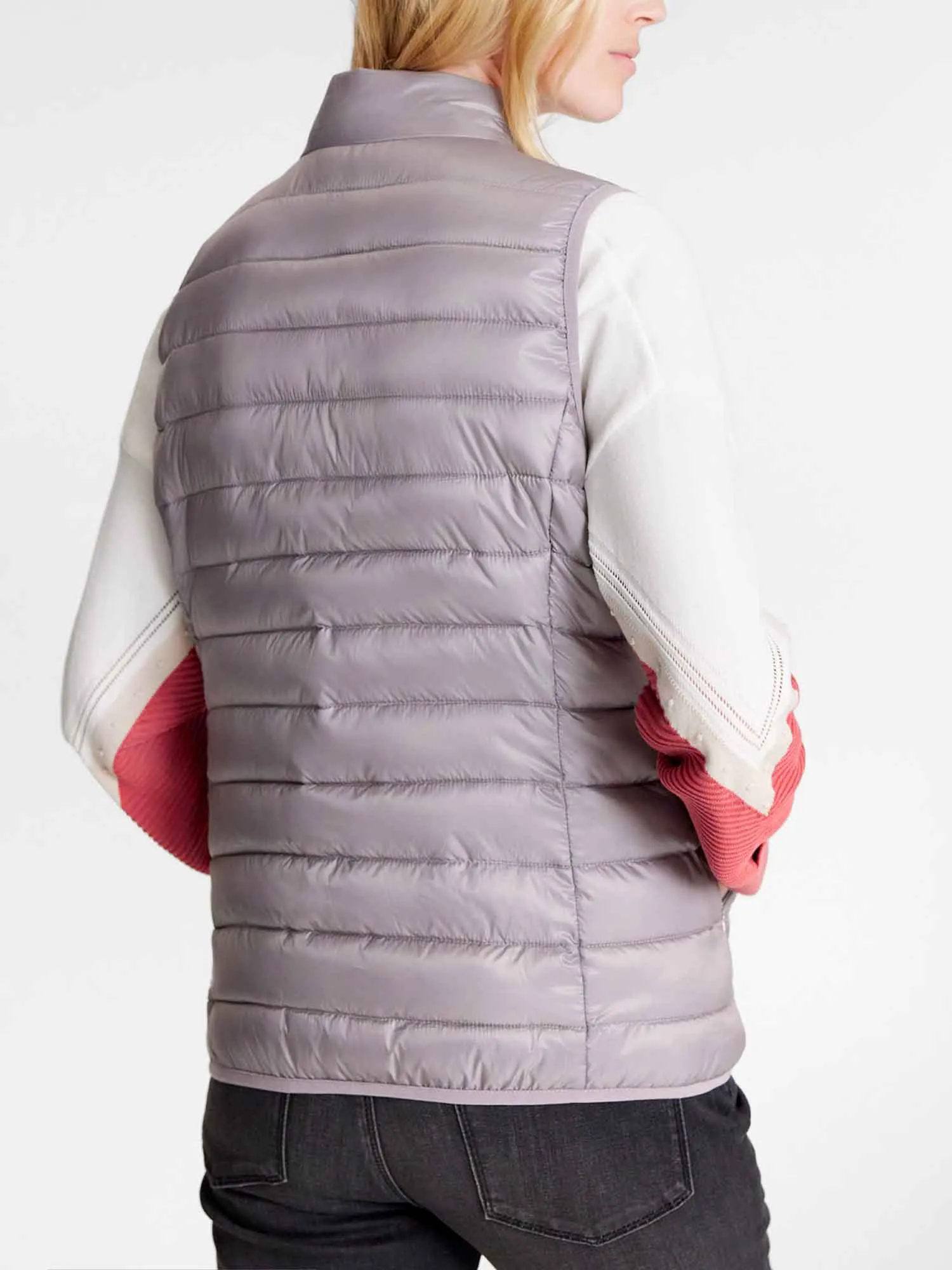 Women's Eco-Friendly Pink Sleeveless Puffer Jacket from tbs