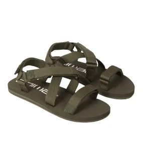 Women's khaki green Animal print sandals