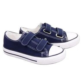 Youth Navy Blue Atletico Sneakers with Velcro