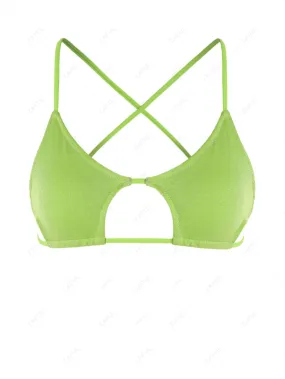 Green Metallic Bikini Top - Size M | ZAFUL